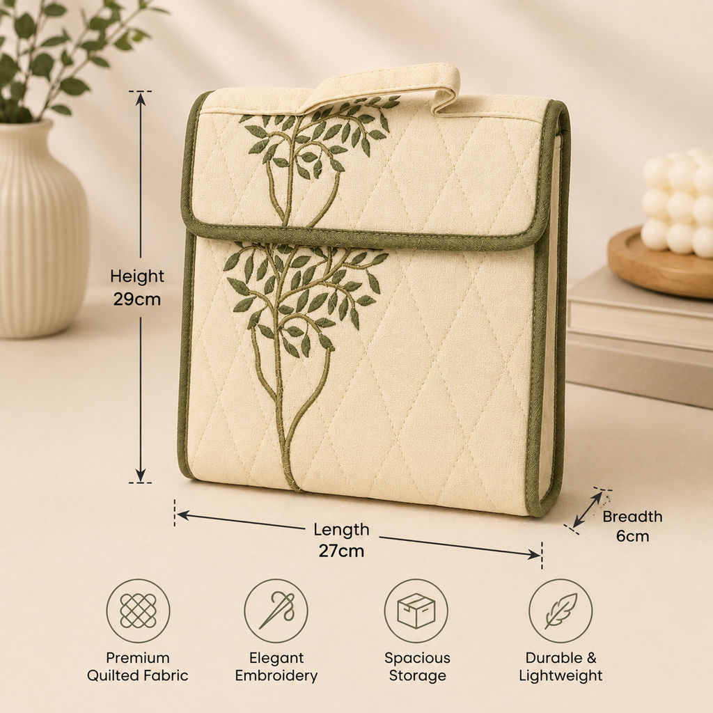 Foldable Jewellery Organizer Satin Travel Case with Zip Pockets