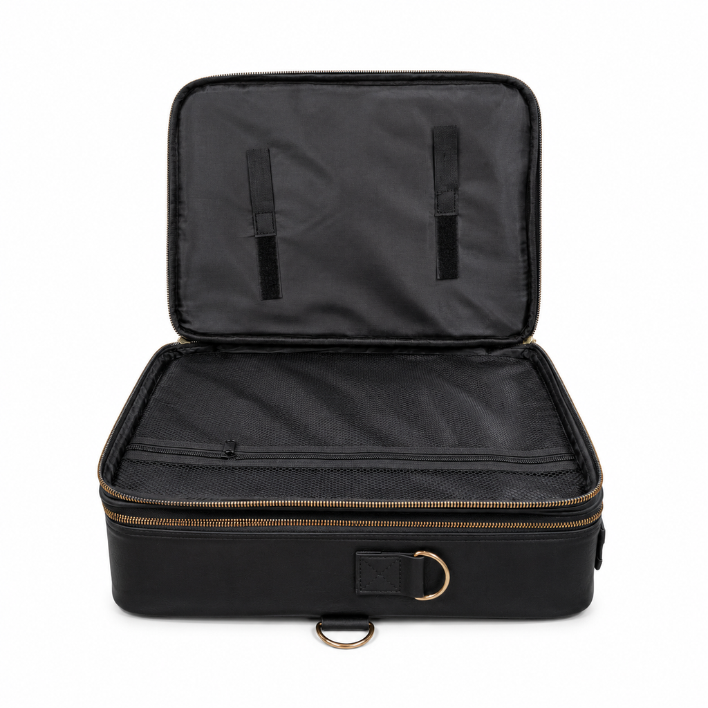 Makeup Bag Cosmetic Makeup Train Case Artist Makeup Organizer Professional Portable Storage Bag for Women Girl Waterproof EVA Adjustable Dividers Large Black