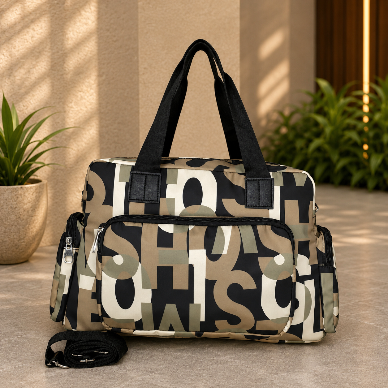 Urban Alphabet Print Travel Duffle Bag