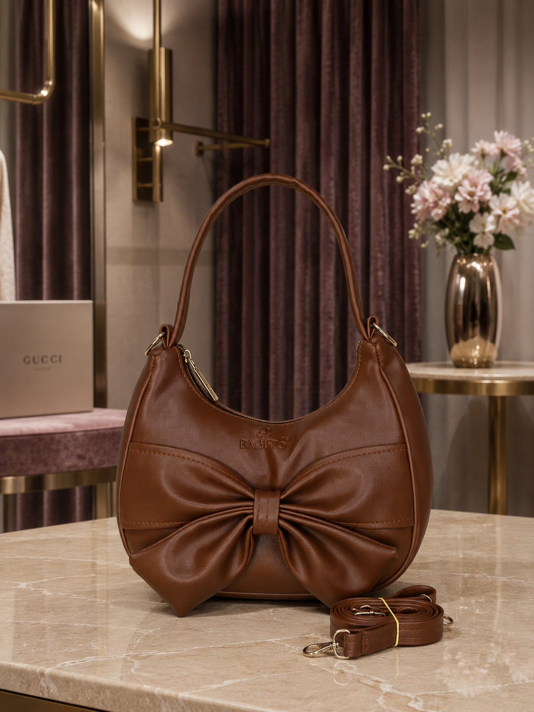 Elegant Bow Shoulder Sling Bag for Women