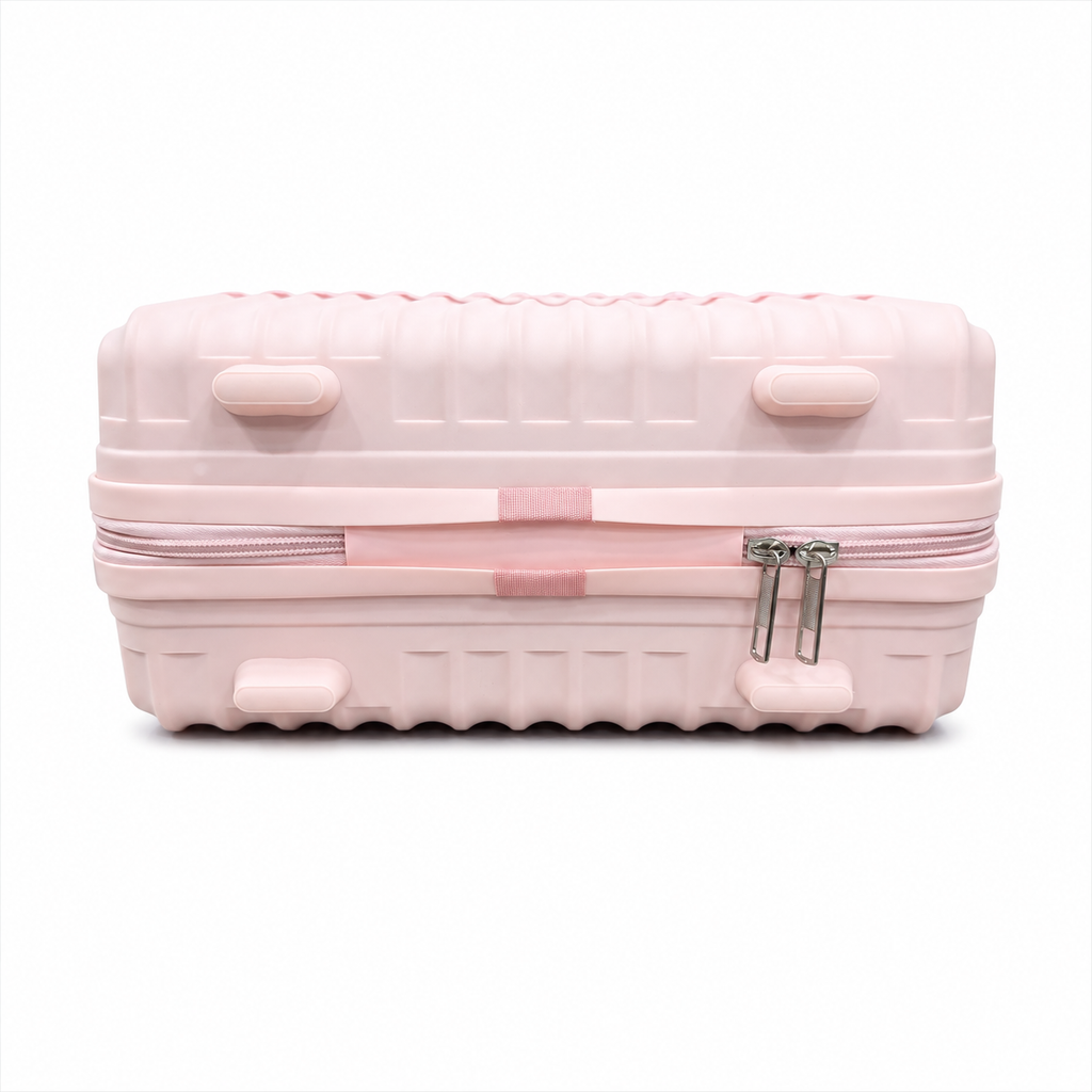 Pink Hard Shell Makeup Organizer Case with Handle for Travel