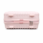 Pink Hard Shell Makeup Organizer Case with Handle for Travel
