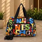 Urban Alphabet Print Travel Duffle Bag