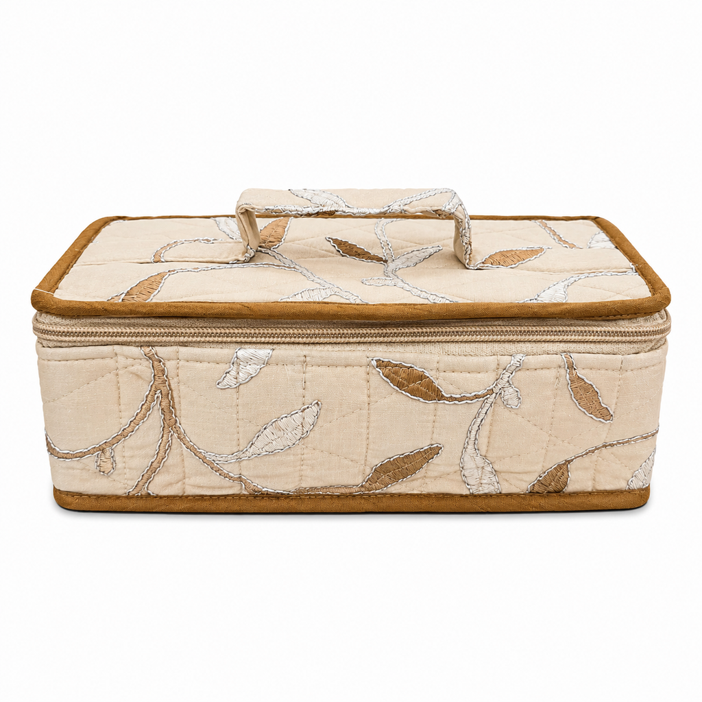 Floral Multipurpose Storage Organizer with 3 Transparent Zipper Pouches