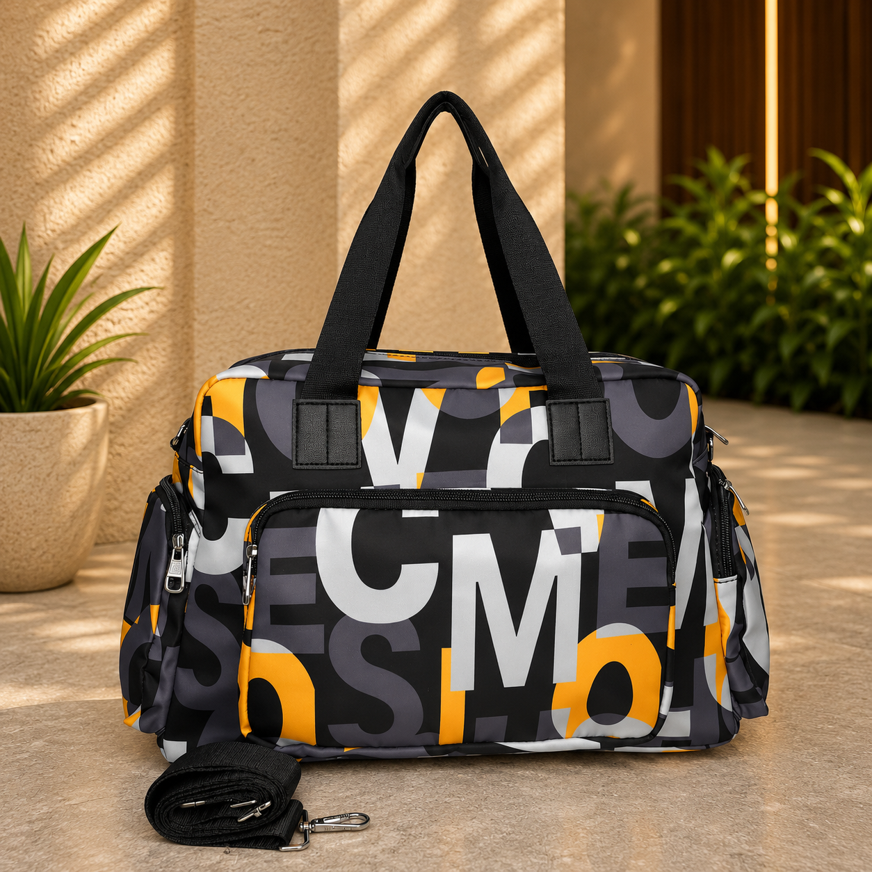 Urban Alphabet Print Travel Duffle Bag