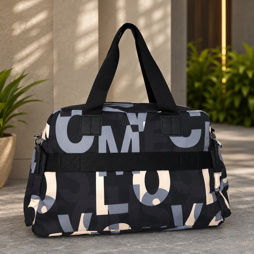 Urban Alphabet Print Travel Duffle Bag