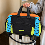 Multicolour Travel Duffel Bag with Multiple Pockets & Adjustable Shoulder Strap