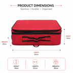 Multi-Purpose Organizer Case with Adjustable Dividers, Red, 42x30x14 cm
