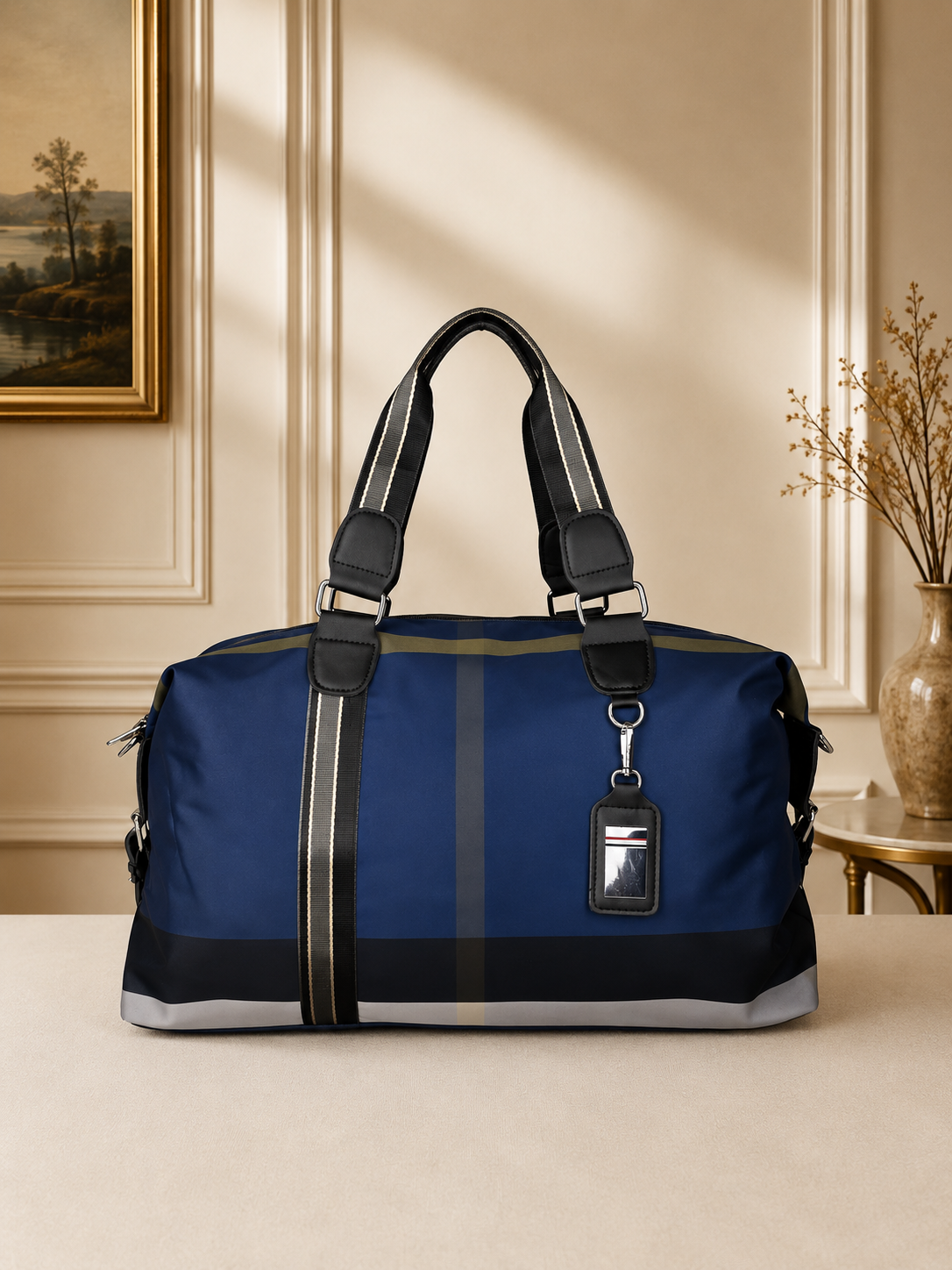 Premium Check Pattern Travel Duffle Bag