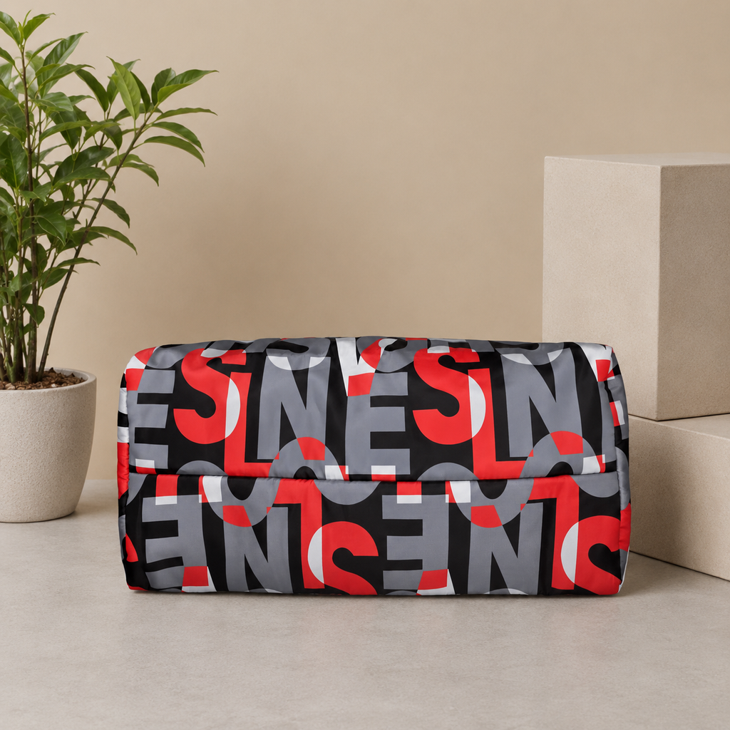 ColorPop Typography Print Travel Duffle Bag