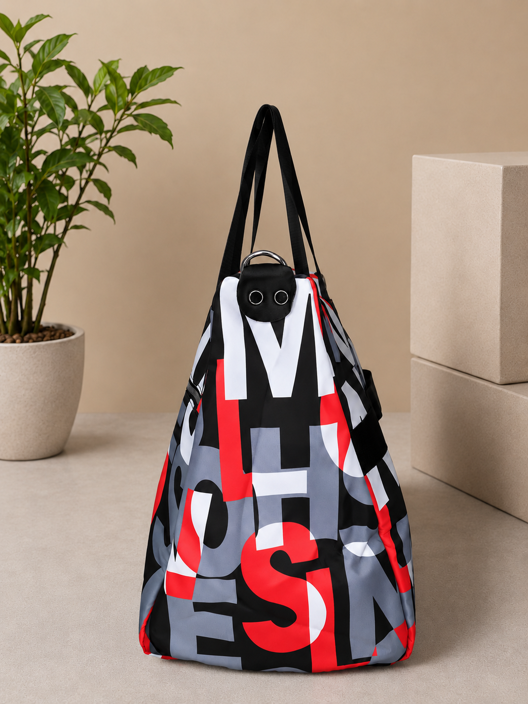 ColorPop Typography Print Travel Duffle Bag