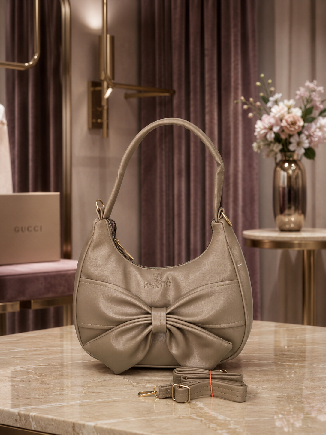 Elegant Bow Shoulder Sling Bag for Women