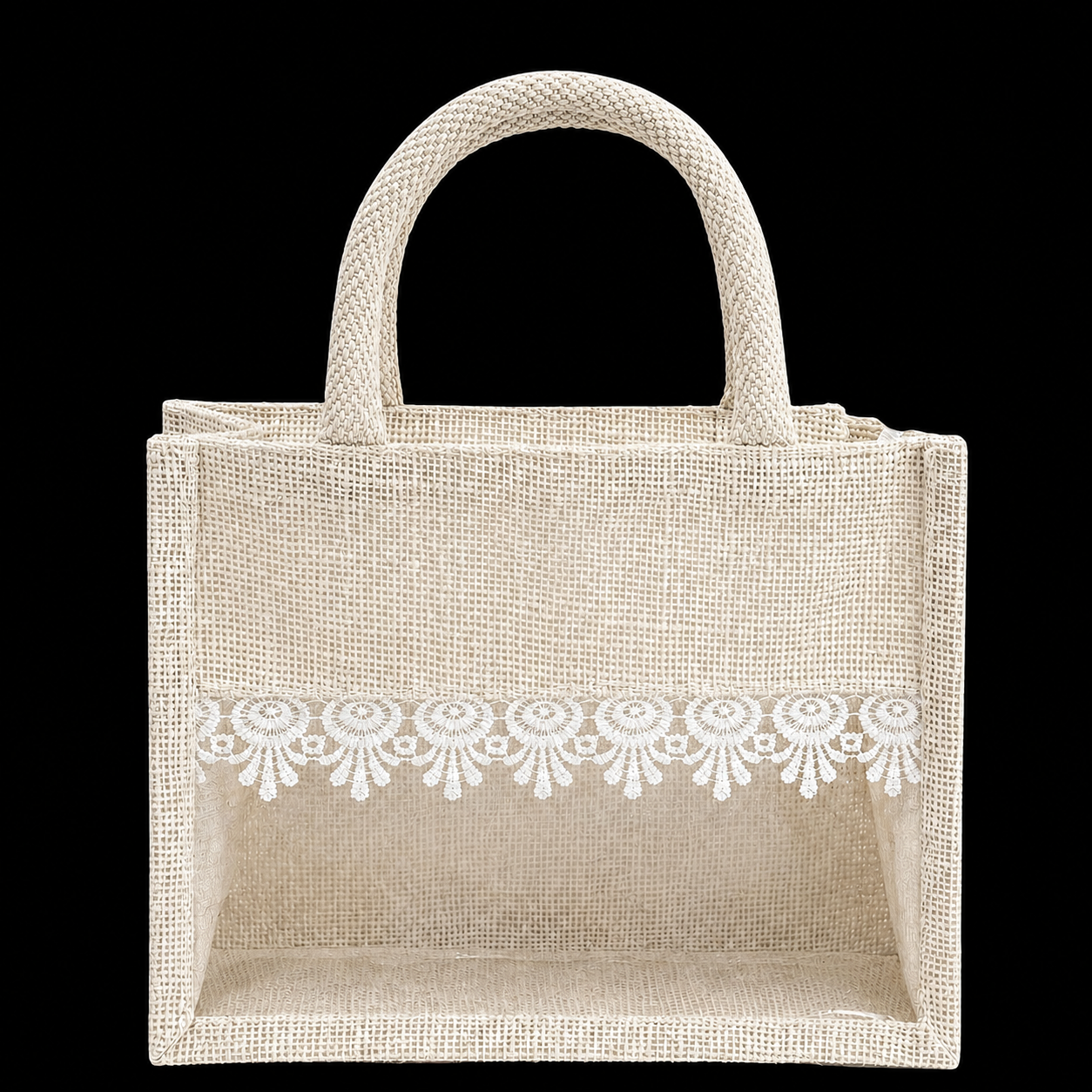 Jute Gift Hamper Bag with Transparent Window | Eco-Friendly Bag for Gifting, Return Gifts, Dry Fruits | Reusable Tote Bag