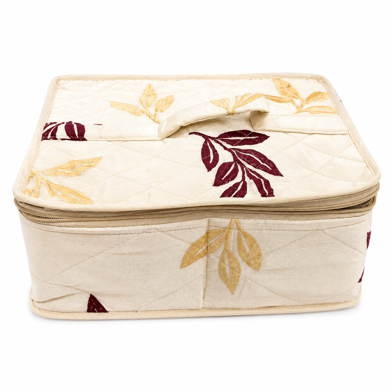 Jewellery Organizer Box with 6 Clear Zipper Pouches & Satin Storage Case