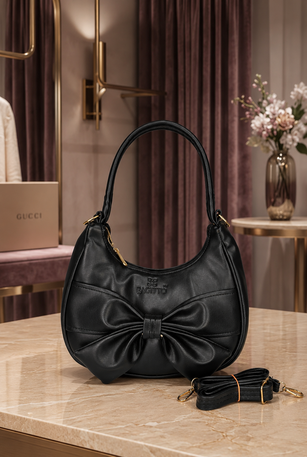 Elegant Bow Shoulder Sling Bag for Women