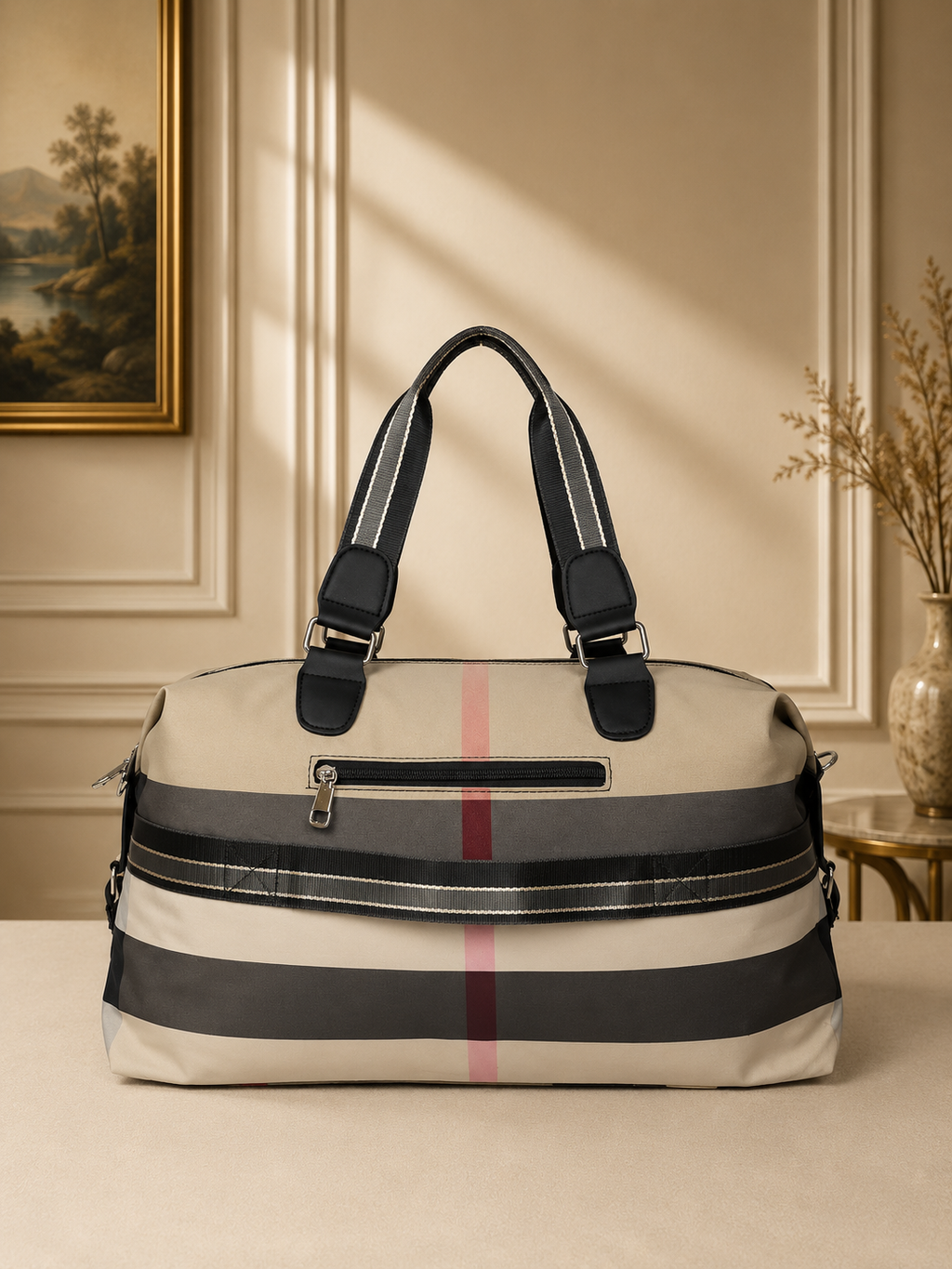 Premium Check Pattern Travel Duffle Bag