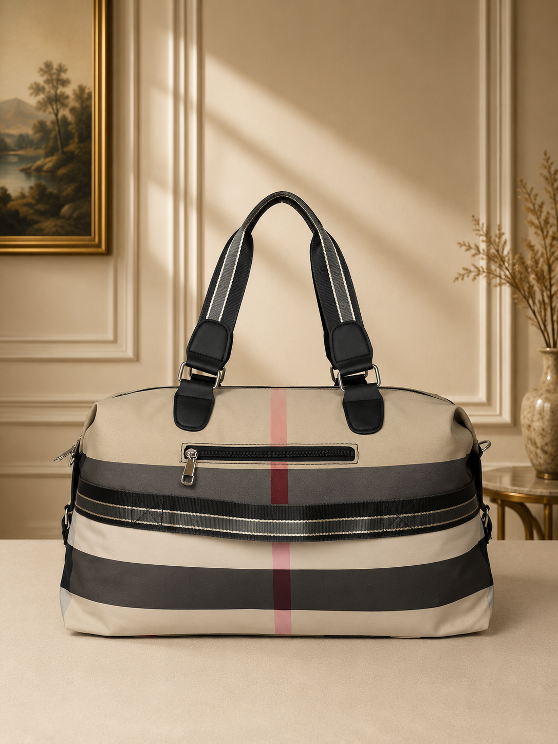 Premium Check Pattern Travel Duffle Bag