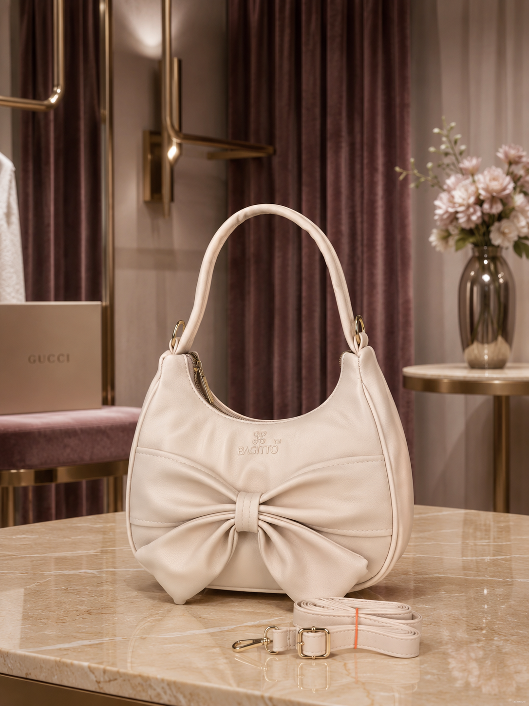 Elegant Bow Shoulder Sling Bag for Women