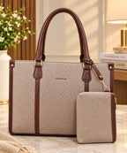Women’s Structured Tote Bag with Matching Pouch – Spacious Everyday Handbag