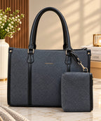 Women’s Structured Tote Bag with Matching Pouch – Spacious Everyday Handbag