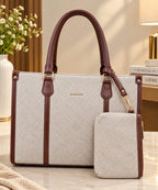 Women’s Structured Tote Bag with Matching Pouch – Spacious Everyday Handbag
