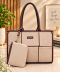 Structured Women's Tote Bag with Matching Pouch – Stylish Office & Everyday Handbag