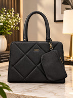 Women’s Quilted Handbag with Matching Pouch – Structured Everyday Bag