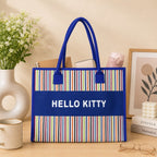 Canvas jute Handbag with with Hello Kitty Print