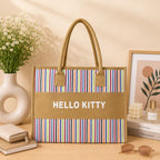 Canvas jute Handbag with with Hello Kitty Print