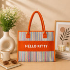 Canvas jute Handbag with with Hello Kitty Print