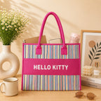 Canvas jute Handbag with with Hello Kitty Print