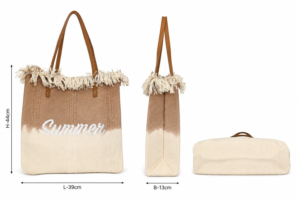 Summer Jute Tote Bag for Women – Large Beach & Vacation Handbag