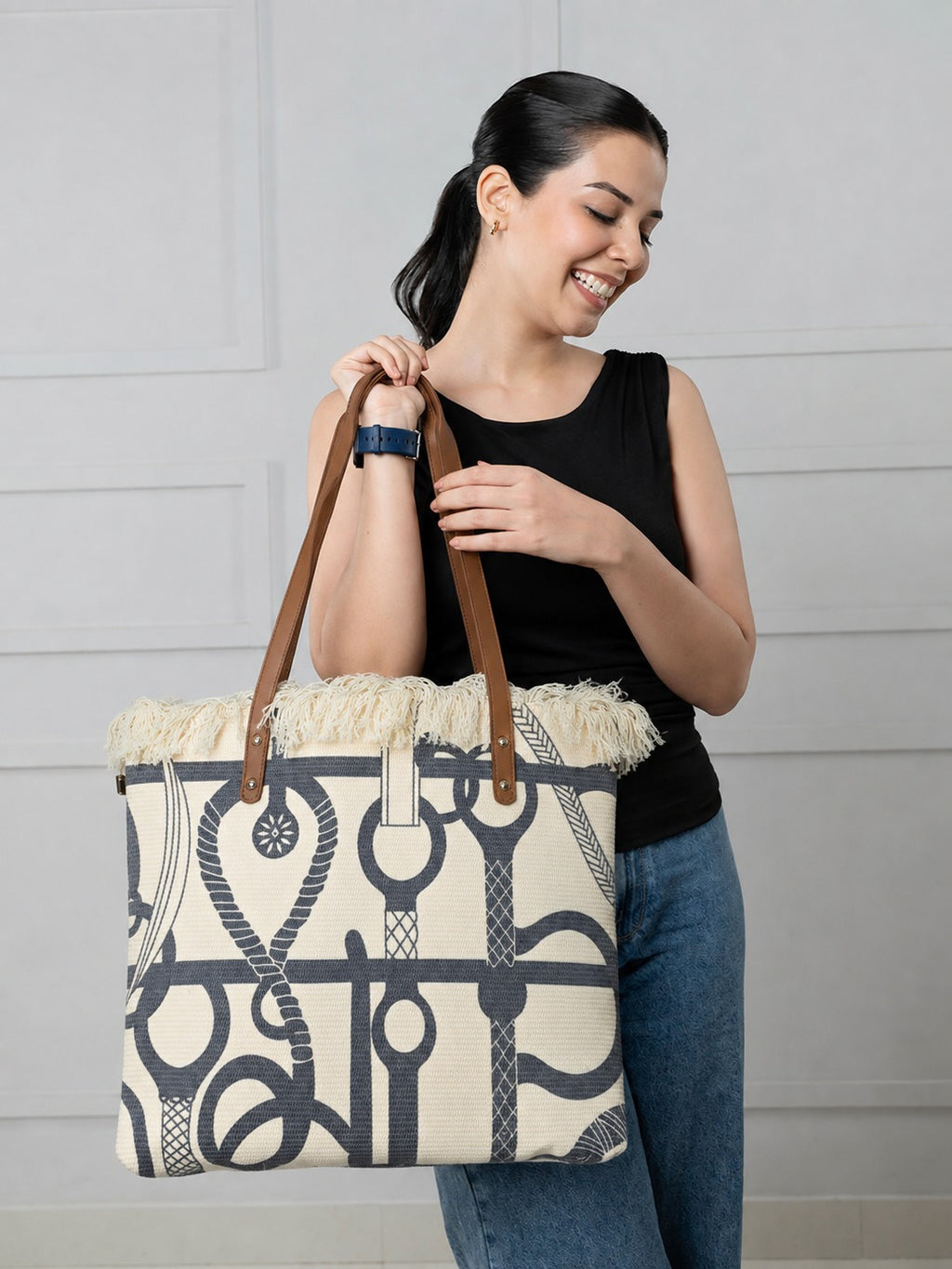 Large Printed Tote Bag for Women – Everyday Shopping & Travel Bag