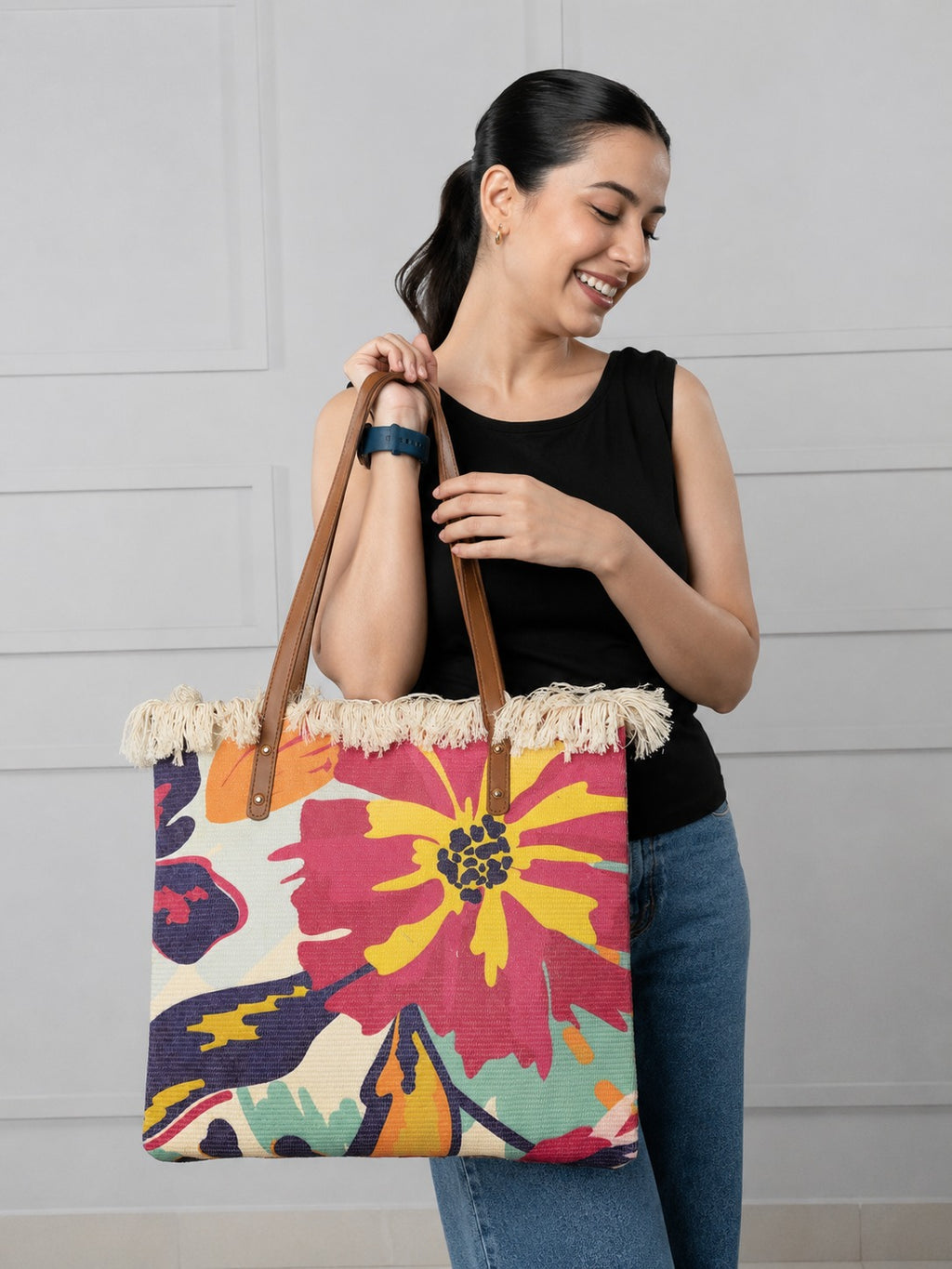 Large Printed Tote Bag for Women – Everyday Shopping & Travel Bag