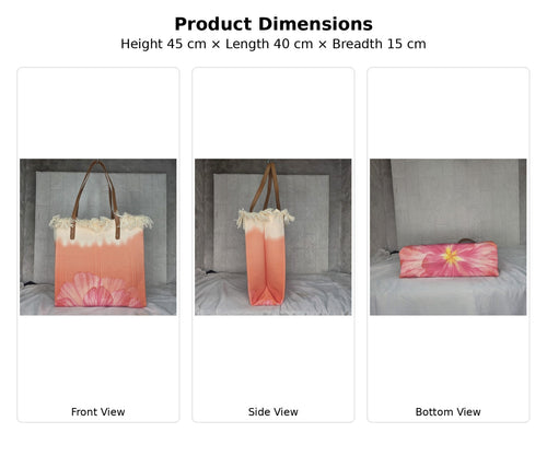 Coral Floral Tote Bag for Women – Large Everyday Shopping Bag
