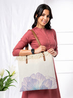 Coral Floral Tote Bag for Women – Large Everyday Shopping Bag