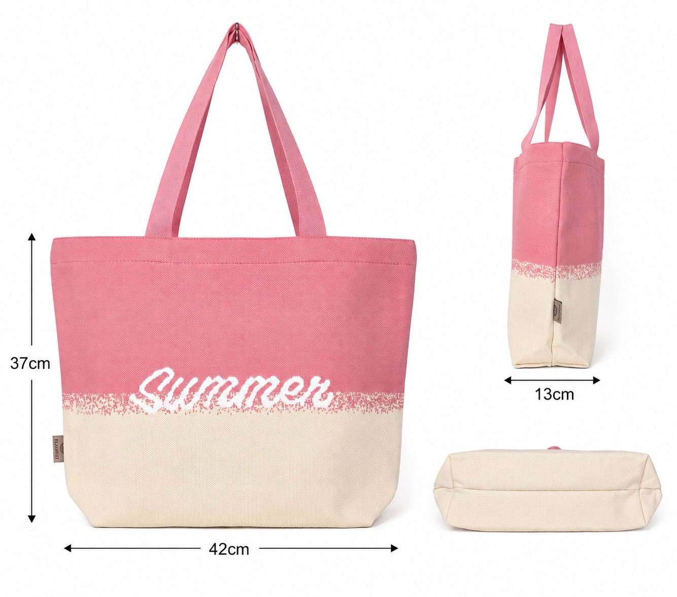Pink & Cream Printed Tote Bag for Women – Large Everyday Bag