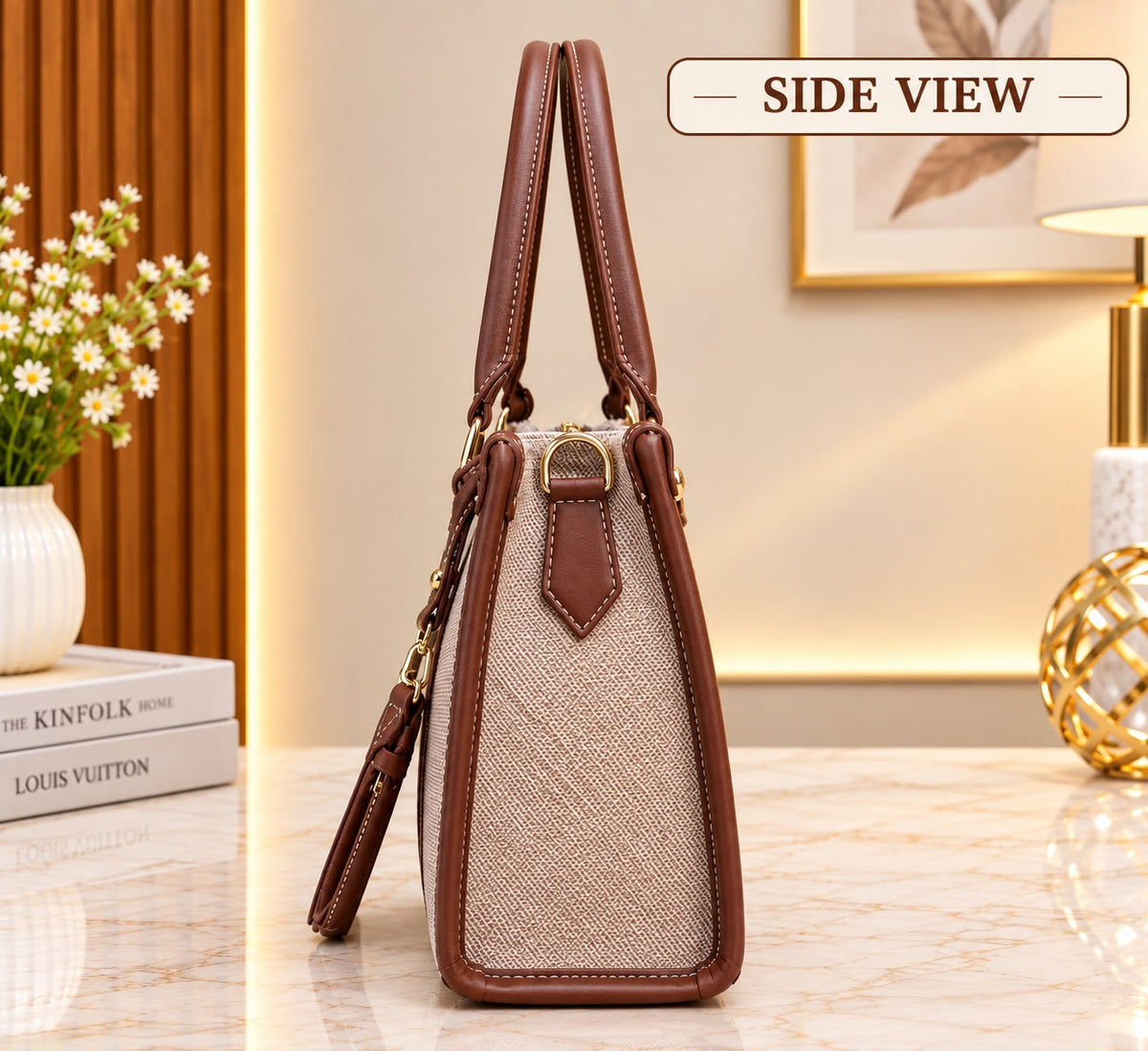 Women’s Structured Tote Bag with Matching Pouch – Spacious Everyday Handbag