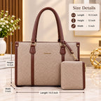 Women’s Structured Tote Bag with Matching Pouch – Spacious Everyday Handbag