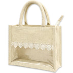 Jute Gift Hamper Bag with Transparent Window | Eco-Friendly Bag for Gifting, Return Gifts, Dry Fruits | Reusable Tote Bag