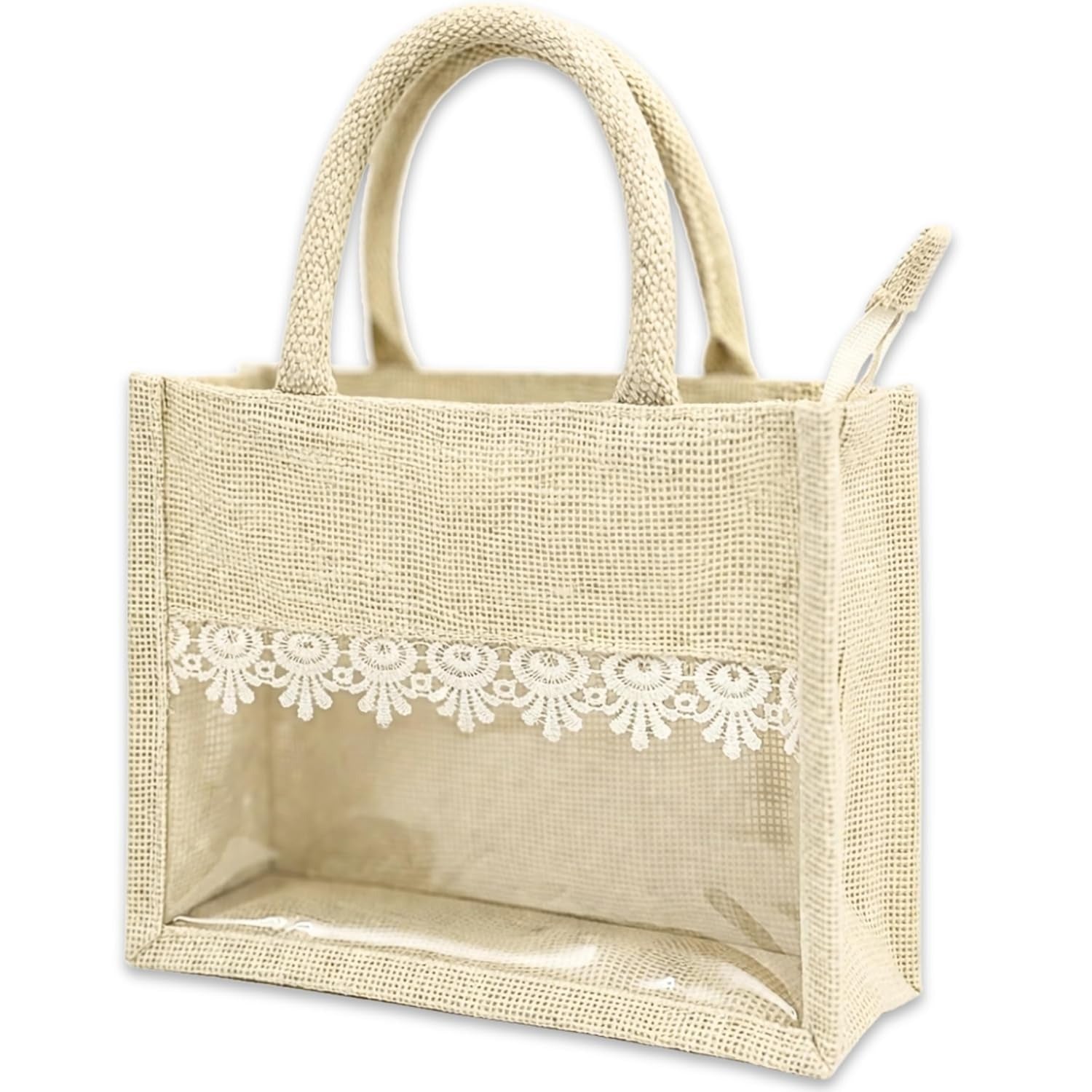 Jute Gift Hamper Bag with Transparent Window | Eco-Friendly Bag for Gifting, Return Gifts, Dry Fruits | Reusable Tote Bag