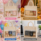 Jute Gift Hamper Bag with Transparent Window | Eco-Friendly Bag for Gifting, Return Gifts, Dry Fruits | Reusable Tote Bag