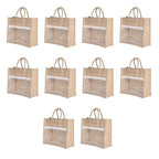 Jute Gift Hamper Bag with Transparent Window | Eco-Friendly Bag for Gifting, Return Gifts, Dry Fruits | Reusable Tote Bag