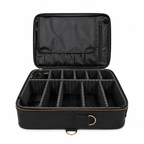 Makeup Bag Cosmetic Makeup Train Case Artist Makeup Organizer Professional Portable Storage Bag for Women Girl Waterproof EVA Adjustable Dividers Large Black