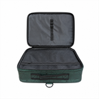 Faux Leather Makeup Organizer Bag for Women, Girls & Bride - Travel Cosmetic Kit Storage Organiser - Toiletry Vanity Box with Adjustable Compartment (Green Diamond)
