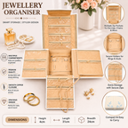 Jewellery Box Organizer for Women Girls, Portable Jewellery Box Travel Jewelry Storage Case For Storage Necklace, Ring, Earring, Bracelet, Bangle, Jewelry (GOLDEN)