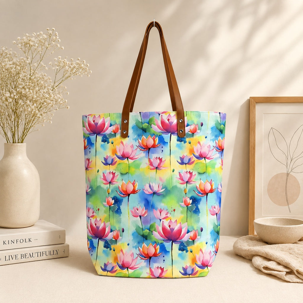 Printed Tote Bag with Long Handles for Women | 37 × 12 × 39 cm