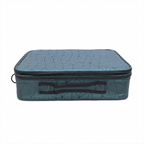 Faux Leather Makeup Organizer Bag for Women, Girls & Bride - Travel Cosmetic Kit Storage Organiser - Toiletry Vanity Box with Adjustable Compartment (Green Diamond)