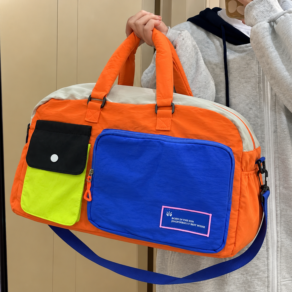 Pastel Multicolour Travel korean Duffel Bag for Women & Girls