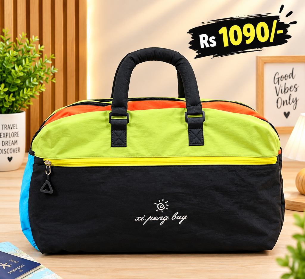 Colorful Travel Duffle Bag with Front Zipper Pocket – Spacious Weekender Bag